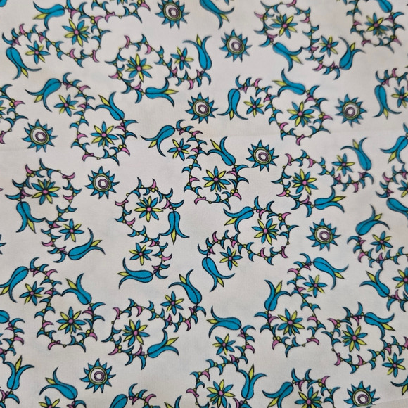 Theory White Blue Floral Silk Mid Rise Tapered Boho Whimsy Pants Trousers Size 0 - Picture 4 of 11